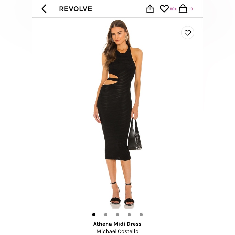 Michael Costello black midi dress